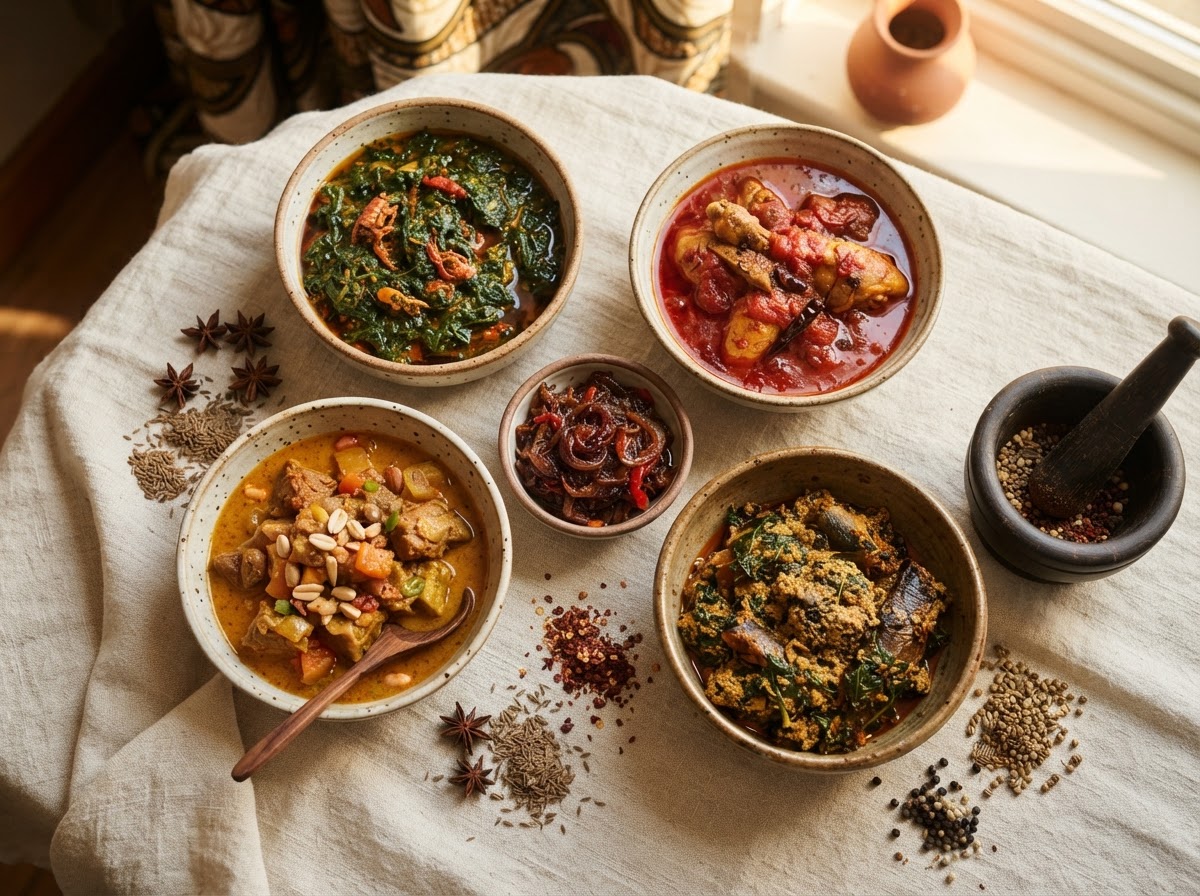 Buffet africain généreux et coloré des 4 Sœurs